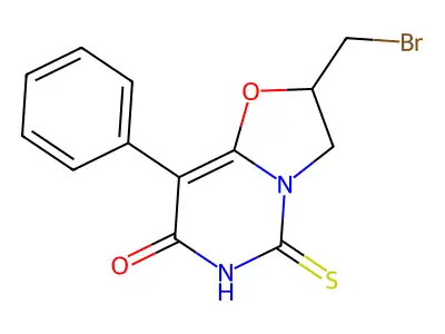 2-(bromomethyl)-8-phenyl-5-sulfanylidene-2,3-dihydro-[1,3]ox structure