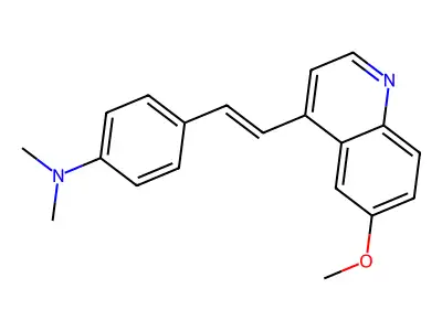 4-[2-(6-methoxyquinolin-4-yl)ethenyl]-N,N-dimethylaniline structure
