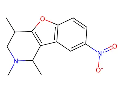 1,2,4-Trimethyl-8-nitro-1,2,3,4-tetrahydro[1]benzofuro[3,2-c]pyridine structure