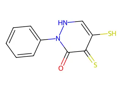 2-Phenyl-5-sulfanyl-4-sulfanylidene-1,4-dihydropyridazin-3(2H)-one structure