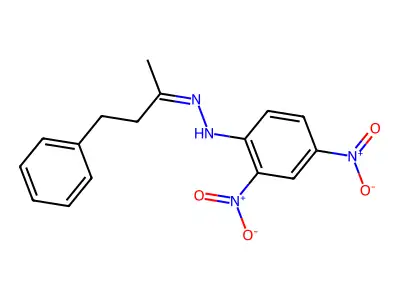 2-Butanone, 4-phenyl-,2-(2,4-dinitrophenyl)hydrazone structure