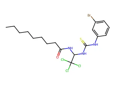 N-[1-[[[(3-Bromophenyl)amino]thioxomethyl]amino]-2,2,2-trichloroethyl]nonanamide structure