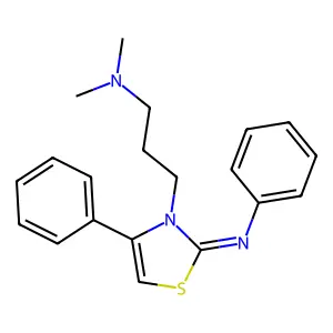 (Z)-N-(3-(3-(dimethylamino)propyl)-4-phenylthiazol-2(3H)-ylidene)aniline structure