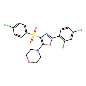4-(4-((4-Chlorophenyl)sulfonyl)-2-(2,4-dichlorophenyl)oxazol-5-yl)morpholine structure