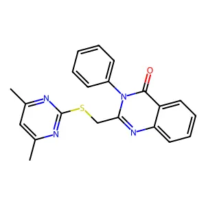2-[(4,6-Dimethylpyrimidin-2-yl)sulfanylmethyl]-3-phenylquinazolin-4-one structure