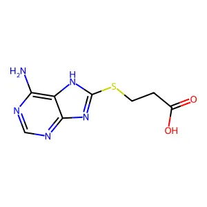 3-(6-Amino-9H-purin-8-ylsulfanyl)-propionic acid structure