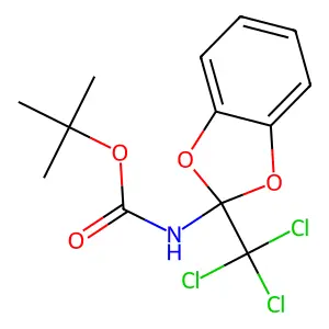tert-butyl N-[2-(trichloromethyl)-1,3-benzodioxol-2-yl]carbamate structure