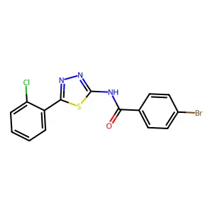 4-bromo-N-(5-(2-chlorophenyl)-1,3,4-thiadiazol-2-yl)benzamide structure