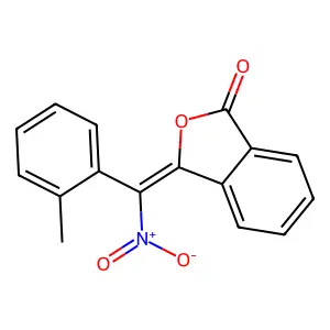 (3E)-3-[(2-methylphenyl)-nitromethylidene]-2-benzofuran-1-one structure