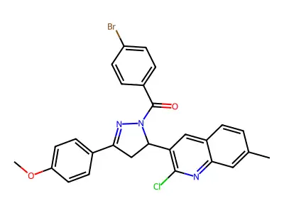 (4-bromophenyl)(5-(2-chloro-7-methylquinolin-3-yl)-3-(4-methoxyphenyl)-4,5-dihydro-1H-pyrazol-1-yl)methanone structure