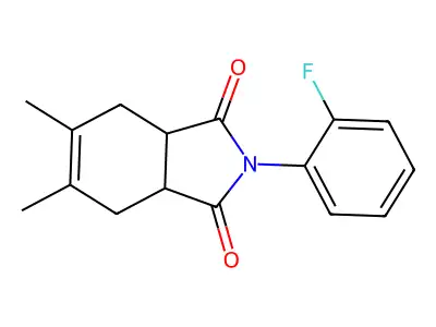 2-(2-fluorophenyl)-5,6-dimethyl-3a,4,7,7a-tetrahydro-1H-isoindole-1,3(2H)-dione structure
