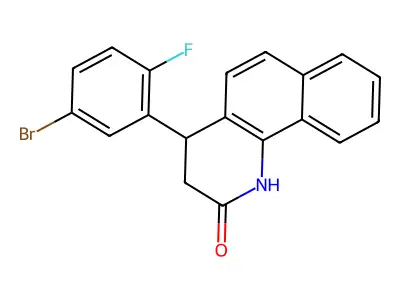 4-(5-bromo-2-fluorophenyl)-3,4-dihydrobenzo[h]quinolin-2(1H)-one structure