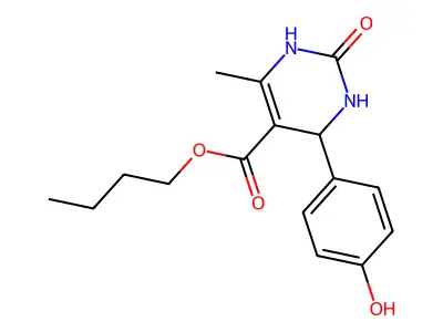 butyl 4-(4-hydroxyphenyl)-6-methyl-2-oxo-1,2,3,4-tetrahydropyrimidine-5-carboxylate structure