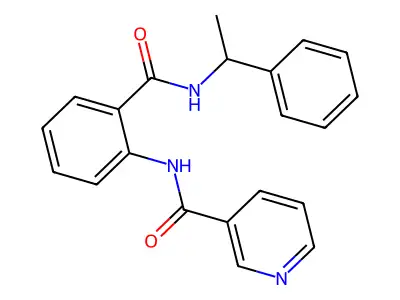 N-[2-(1-phenylethylcarbamoyl)phenyl]pyridine-3-carboxamide structure