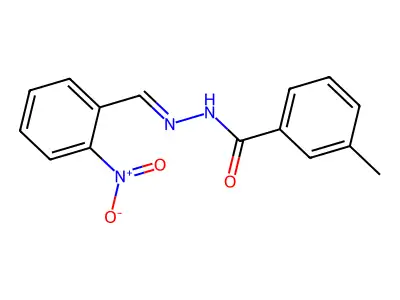 3-methyl-N-[(E)-(2-nitrophenyl)methylideneamino]benzamide structure