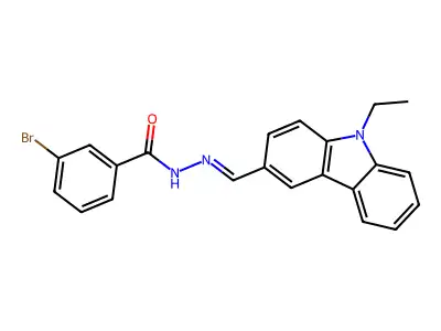 3-bromo-N-[(E)-(9-ethylcarbazol-3-yl)methylideneamino]benzamide structure