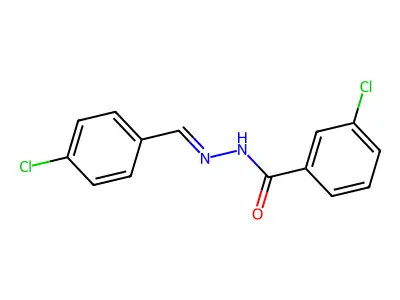 3-chloro-N-[(E)-(4-chlorophenyl)methylideneamino]benzamide structure