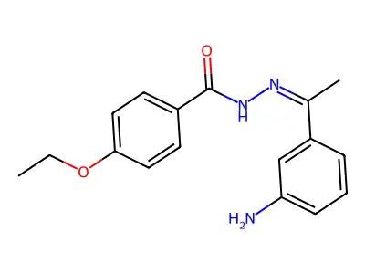 N-[1-(3-aminophenyl)ethylideneamino]-4-ethoxybenzamide structure