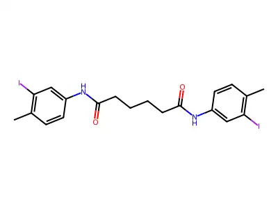 N,N'-bis(3-iodo-4-methylphenyl)hexanediamide structure