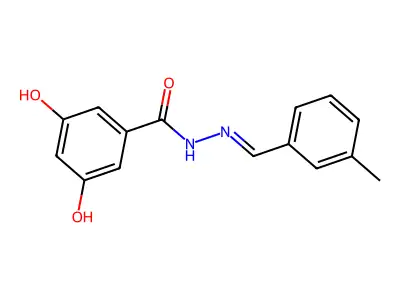 3,5-dihydroxy-N'-(3-methylbenzylidene)benzohydrazide structure