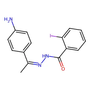 N-[1-(4-aminophenyl)ethylideneamino]-2-iodobenzamide structure