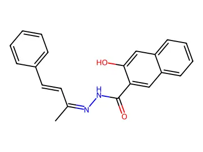 3-Hydroxy-2-naphthalenecarboxylic acid 2-(1-methyl-3-phenyl-2-propen-1-ylidene)hydrazide structure