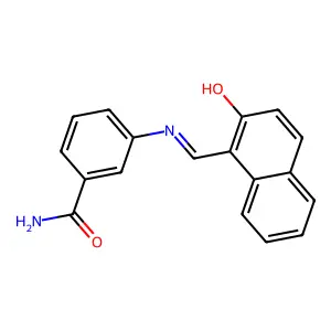 3-{[(E)-(2-hydroxynaphthalen-1-yl)methylidene]amino}benzamide structure