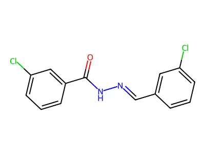 3-chloro-N-[(3-chlorophenyl)methylideneamino]benzamide structure