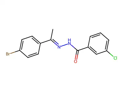 N-[(E)-1-(4-bromophenyl)ethylideneamino]-3-chlorobenzamide structure