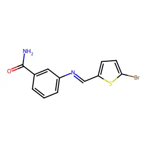 3-{[(5-Bromo-2-thienyl)methylene]amino}benzamide structure