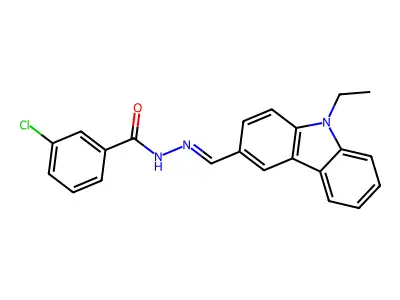 3-chloro-N-[(E)-(9-ethylcarbazol-3-yl)methylideneamino]benzamide structure