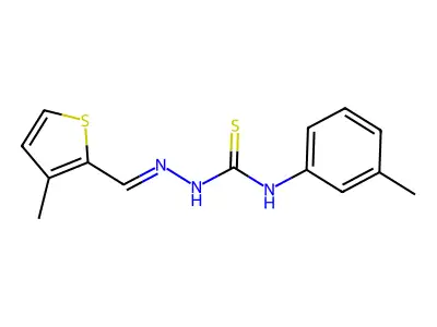 1-(3-methylphenyl)-3-[(E)-(3-methylthiophen-2-yl)methylideneamino]thiourea structure