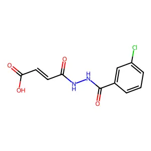 (2E)-3-{N-[(3-chlorophenyl)carbonylamino]carbamoyl}prop-2-enoic acid structure