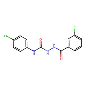 2-(3-chlorobenzoyl)-N-(4-chlorophenyl)hydrazinecarboxamide structure