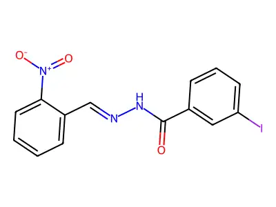 3-iodo-N-[(E)-(2-nitrophenyl)methylideneamino]benzamide structure
