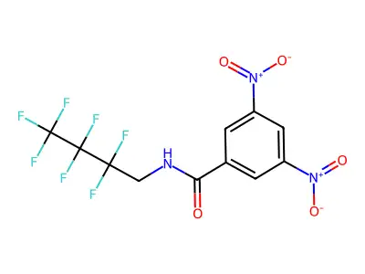 N-(2,2,3,3,4,4,4-heptafluorobutyl)-3,5-dinitrobenzamide structure