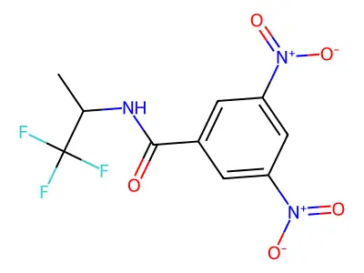 3,5-dinitro-N-(1,1,1-trifluoropropan-2-yl)benzamide structure