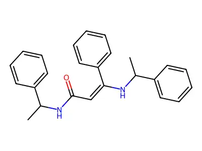 3-Phenyl-N-(1-phenylethyl)-3-[(1-phenylethyl)amino]-2-propenamide structure
