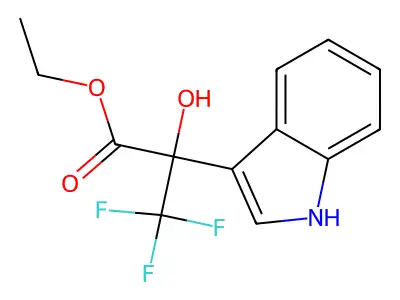 Ethyl 3,3,3-trifluoro-2-hydroxy-2-(1H-indol-3-yl)propanoate structure