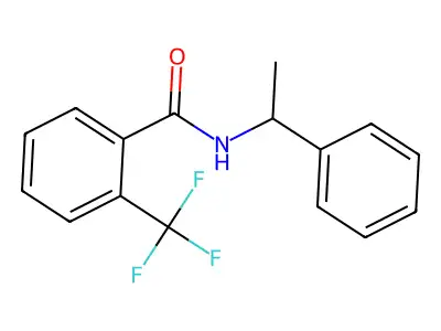 N-(1-phenylethyl)-2-(trifluoromethyl)benzamide structure