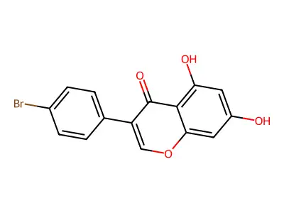 3-(4-bromophenyl)-5,7-dihydroxy-4H-chromen-4-one structure