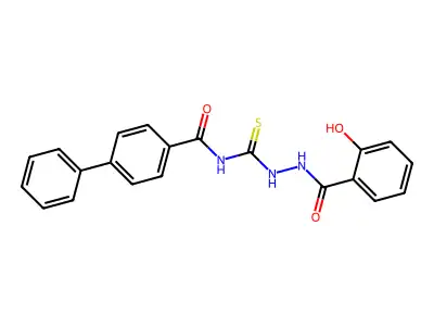 N-[[(2-hydroxybenzoyl)amino]carbamothioyl]-4-phenylbenzamide structure