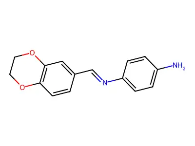 N1-[(2,3-dihydro-1,4-benzodioxin-6-yl)methylidene]benzene-1,4-diamine structure
