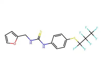 1-(Furan-2-ylmethyl)-3-(4-((perfluoropropyl)thio)phenyl)thiourea structure