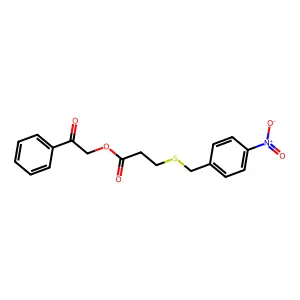 2-Oxo-2-phenylethyl 3-((4-nitrobenzyl)thio)propanoate structure