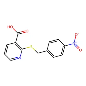 2-[(4-Nitrophenyl)methylsulfanyl]pyridine-3-carboxylic acid structure