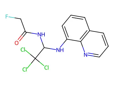 2-fluoro-N-[2,2,2-trichloro-1-(quinolin-8-ylamino)ethyl]acetamide structure