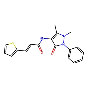 N-(2,3-Dihydro-1,5-dimethyl-3-oxo-2-phenyl-1H-pyrazol-4-yl)-3-(2-thienyl)-2-propenamide structure