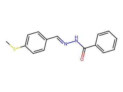 N-[(E)-(4-methylsulfanylphenyl)methylideneamino]benzamide structure