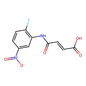 (2E)-4-[(2-fluoro-5-nitrophenyl)amino]-4-oxobut-2-enoic acid structure